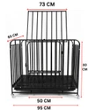 Iron Dog Cage with Tray & Wheels (95x65x80) cm