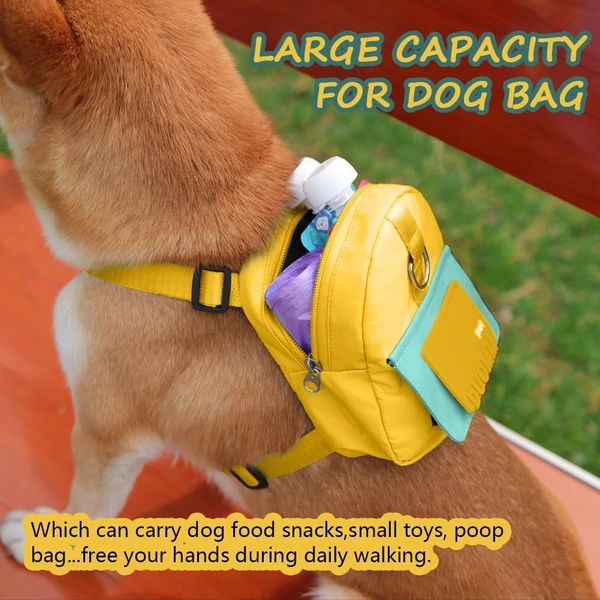 Nylon Dog Backpack with Adjustable Harness and Leash Set – Waterproof Lightweight Outdoor Travel Dog Bag (Small)