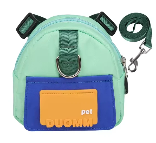 Nylon Dog Backpack with Adjustable Harness and Leash Set – Waterproof Lightweight Outdoor Travel Dog Bag (Small)