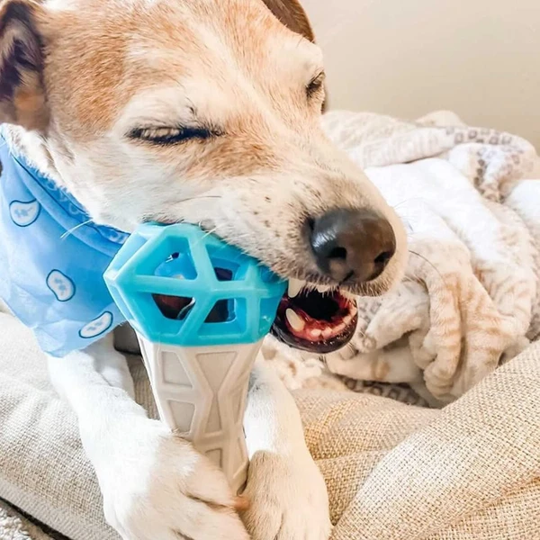  Interactive TPR Dumbbell Dog Chew Toy with Treat Dispenser 