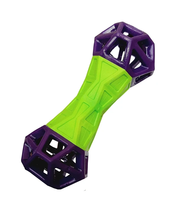  Interactive TPR Dumbbell Dog Chew Toy with Treat Dispenser 