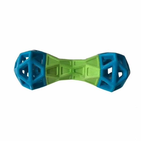 Interactive TPR Dumbbell Dog Chew Toy with Treat Dispenser