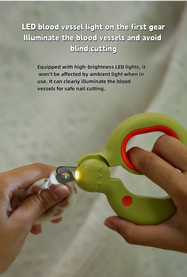 Donut-Shaped Pet Nail Clipper with LED Light for Dogs & Cats