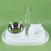 3-in-1 Neck Protection Pet Feeder Ear Shaped – Detachable Stainless Steel Food Bowl, Slow Feeder Bowl and Automatic Drinking Bottle for Dogs & Cats