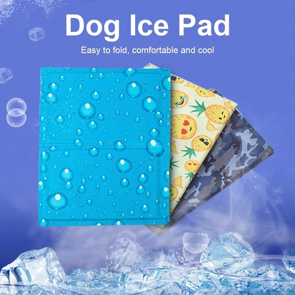 Summer Soft Pet Cooling Gel Pad – Foldable Comfortable Waterproof PVC Nylon Mat for Dogs & Cats (Pattern #1)