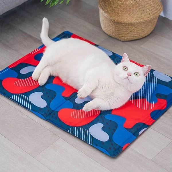 Summer Soft Pet Cooling Gel Pad – Foldable Comfortable Waterproof PVC Nylon Mat for Dogs & Cats (Pattern #1)