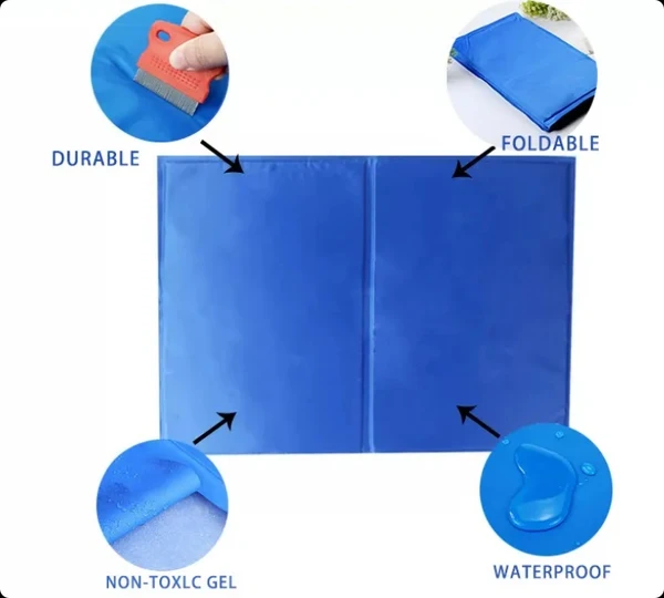 Summer Soft Pet Cooling Gel Pad – Foldable Comfortable Waterproof PVC Nylon Mat for Dogs & Cats (Pattern #1)