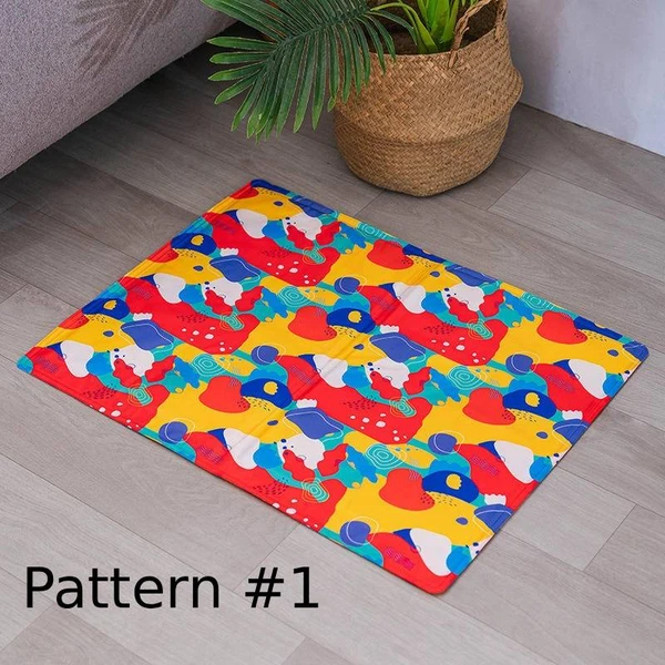 Summer Soft Pet Cooling Gel Pad – Foldable Comfortable Waterproof PVC Nylon Mat for Dogs & Cats (Pattern #1)