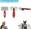 Stainless Steel Pet Grooming Slicker Brush with Ergonomic Handle for Dogs & Cats 