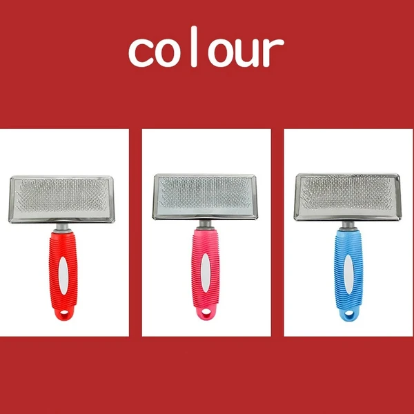 Stainless Steel Pet Grooming Slicker Brush with Ergonomic Handle for Dogs & Cats