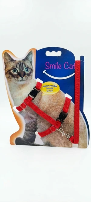 Adjustable Nylon Cat Harness & Leash Set Outdoor Walking Lead