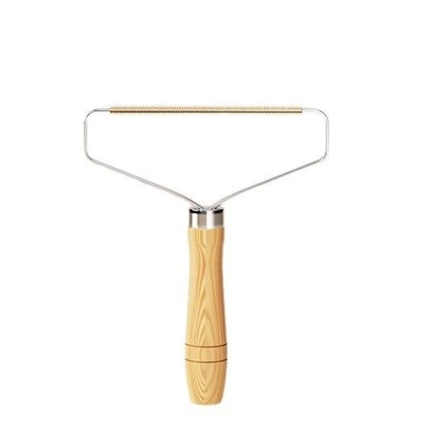 Pet Hair Lint Remover Brush with Wooden Handle for Couch Sofa, Clothes and Furniture