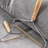 Pet Hair Lint Remover Brush with Wooden Handle for Couch Sofa, Clothes and Furniture