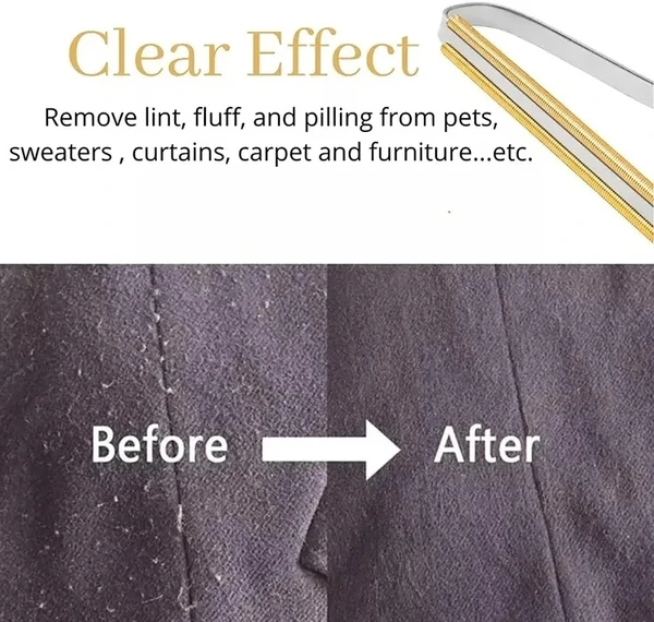 Pet Hair Lint Remover Brush with Wooden Handle for Couch Sofa, Clothes and Furniture