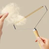Pet Hair Lint Remover Brush with Wooden Handle for Couch Sofa, Clothes and Furniture