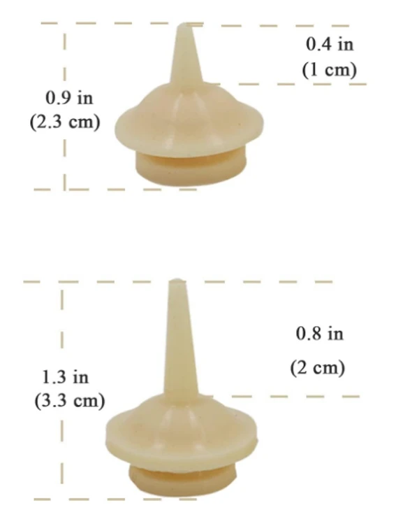 2Pcs Pet Nursing Soft Silicone Nipples Two Different Sizes Compatible with Syringes for Feeding Kittens & Puppies