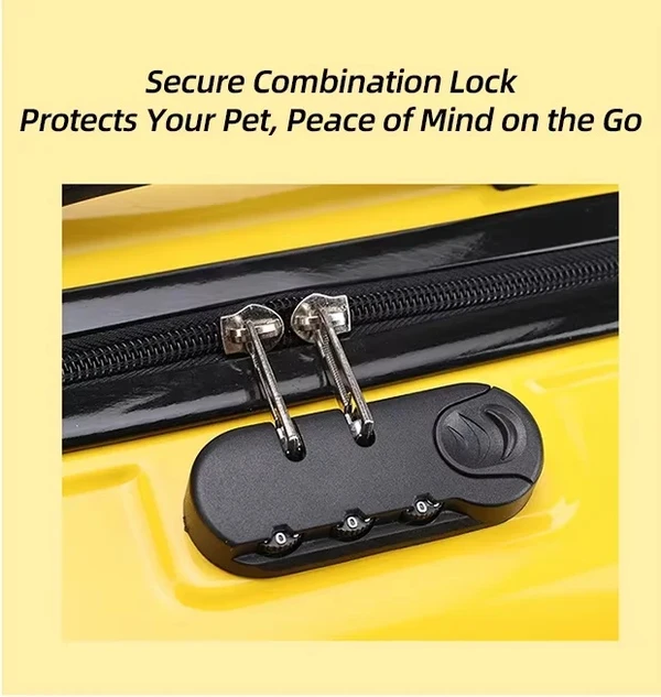 Pet Carrier Trolley Travel Bag Breathable Easy-carry for Cats & Small Dogs (Yellow-Giraffe)