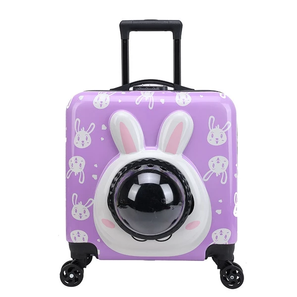 Pet Carrier Trolley Travel Bag Breathable Easy-carry for Cats & Small Dogs (Yellow-Giraffe)