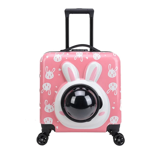 Pet Carrier Trolley Travel Bag Breathable Easy-carry for Cats & Small Dogs (Yellow-Giraffe)