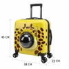 Pet Carrier Trolley Travel Bag Breathable Easy-carry for Cats & Small Dogs (Yellow-Giraffe)
