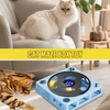 Interactive Cat Puzzle Toy – Plastic Square Maze Box Phonograph Design with 4 Balls for Indoor Cats (Blue)