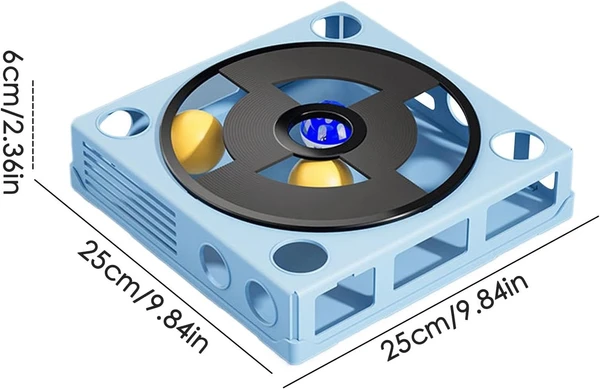 Interactive Cat Puzzle Toy – Plastic Square Maze Box Phonograph Design with 4 Balls for Indoor Cats (Blue)