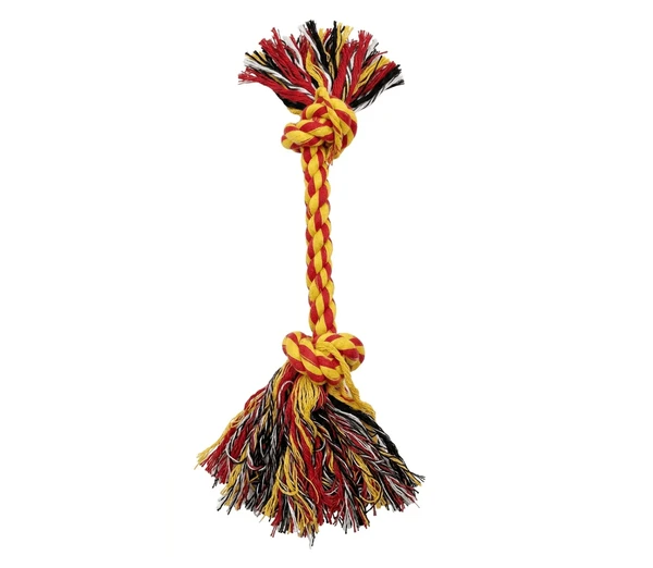 Two-Knot Cotton Braided Rope Chew Dog Toy 40cm (Multi Color)