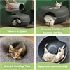 All-Season Cat Donut Tunnel Round Enclosed Solid Bed with Felt Material for Indoor Cats