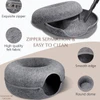 All-Season Cat Donut Tunnel Round Enclosed Solid Bed with Felt Material for Indoor Cats