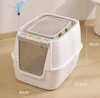 Extra Large Enclosed Cat Litter Box with Scoop Includes Integrated Scratch Plate & Interactive Toys
