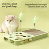 Interactive Cat Puzzle Toy – Plastic Rectangular Maze Box with Scratching Board, Six Balls with Bell and Tow Feather Teasers