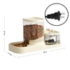 2-in-1 Automatic Pet Feeder with Water Fountain for Cats & Dogs (Cream Color)