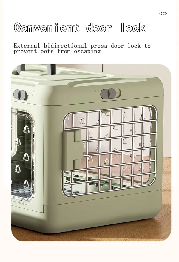 Foldable Breathable Pet Carrier with Metal Door and Removable Grate for Cats & Small Dogs