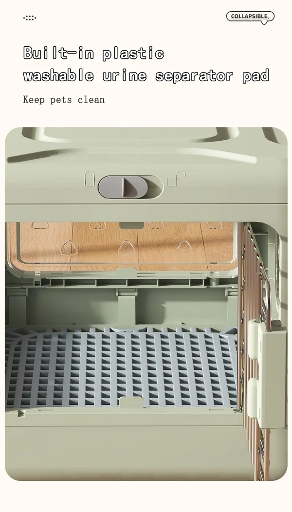 Foldable Breathable Pet Carrier with Metal Door and Removable Grate for Cats & Small Dogs