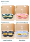 4-in-1 Plastic Pet Food and Water Dispenser – Double Feeding Bowls & Drinking Bowls with Automatic Water Bottle (500ml) for Multi Pets