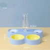 4-in-1 Plastic Pet Food and Water Dispenser – Double Feeding Bowls & Drinking Bowls with Automatic Water Bottle (500ml) for Multi Pets