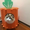 Carrot Shaped Foldable Felt Cat House – Scratching Post with Warm Cave Bed for Indoor Cats