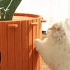 Carrot Shaped Foldable Felt Cat House – Scratching Post with Warm Cave Bed for Indoor Cats