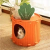 Carrot Shaped Foldable Felt Cat House – Scratching Post with Warm Cave Bed for Indoor Cats