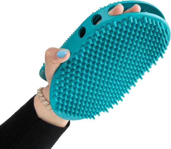 Double Sided Rubber Pet Grooming Brush – Bath, Massage & Hair Removal for Dogs & Cats