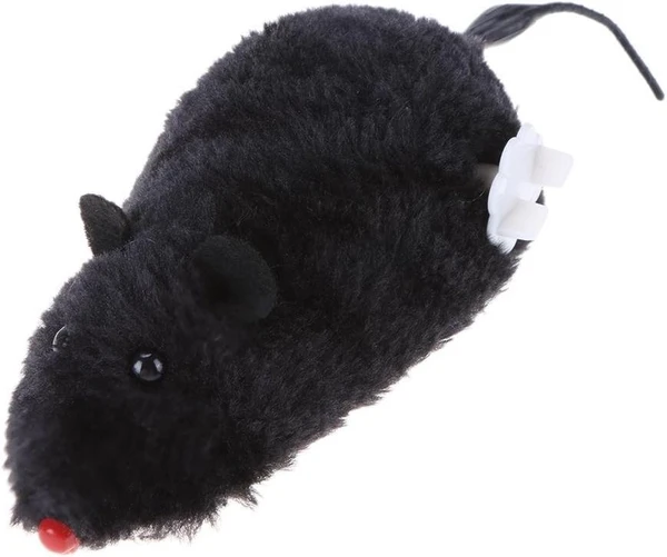 Fun Interactive Plush Wind-Up Mouse Toy for Indoor Cats (No Batteries Needed)