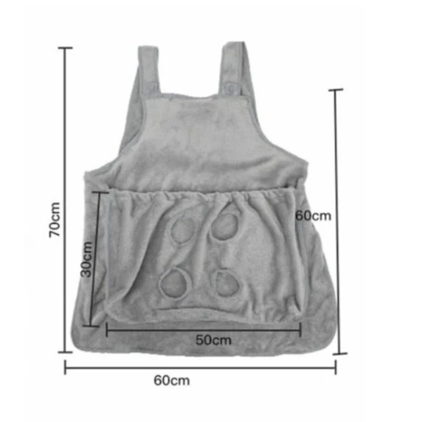 Pet Carrier Apron Fur with Leg Holes – Soft Comfortable Pet Holding for Cats & Small Dogs