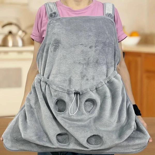 Pet Carrier Apron Fur with Leg Holes – Soft Comfortable Pet Holding for Cats & Small Dogs