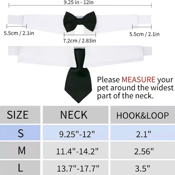 Pet Bow Tie Collar for Dogs & Cats – Adjustable Formal Bowtie Necktie for Small to Medium Pets
