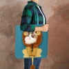 Pet Carrier Fabric Shoulder Bag Plush Lion Face Designed with Head Hole for Small Dogs & Cats
