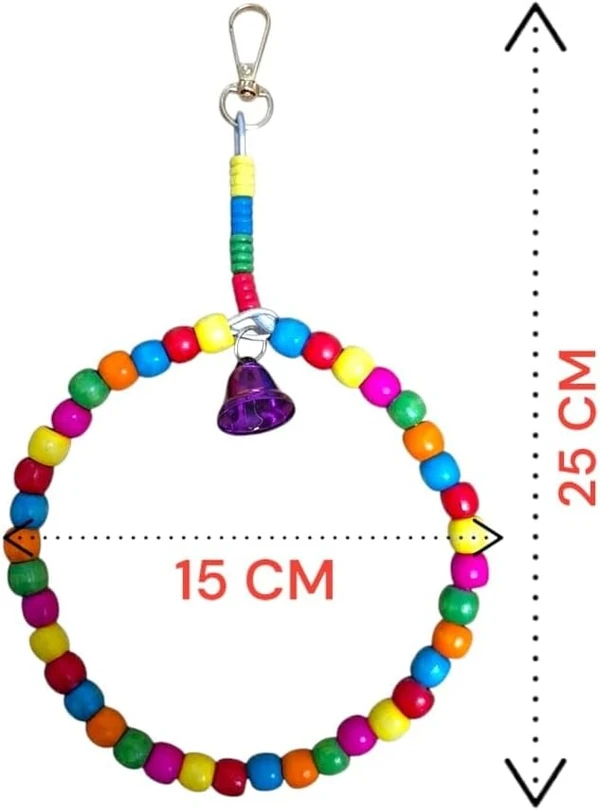 3pcs Natural Wood Bird Toy Set (Swing, Ladder & Chewing Toy) for Conures, Cockatiels, Fischer's & Finches