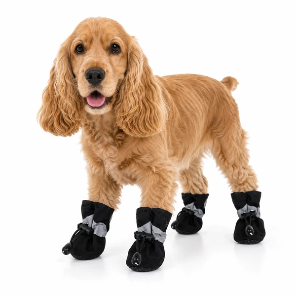 Dog Paw Protection Boots (4-Pack) – Water-Resistant Shoes for Hot Pavement, Rain & Outdoor Walks