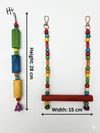 2pcs Bird Set Accessories for Bird Cage (Toy Swing H25 CM, W15 CM-Toy H28 CM)