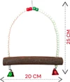 Natural Wooden Bird Swing Toy – Parrot Perch Stand for Cockatiel, Conure, Rosella & Quaker W 20, 25 HI