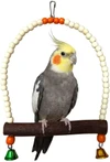 Natural Wooden Bird Swing Toy – Parrot Perch Stand for Cockatiel, Conure, Rosella & Quaker W 20, 25 HI